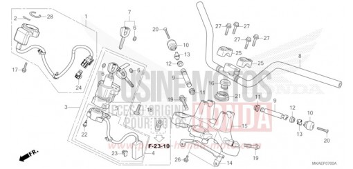 ROHRGRIFF/OBERE BRUECKE NC750DK de 2019
